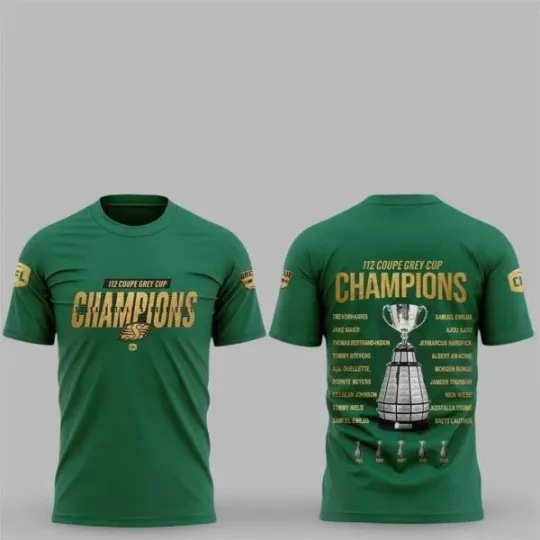 Discover Saskatchewan Roughrider Road To 112th Grey Cup Champions 2025 Limited 3D T-Shirt