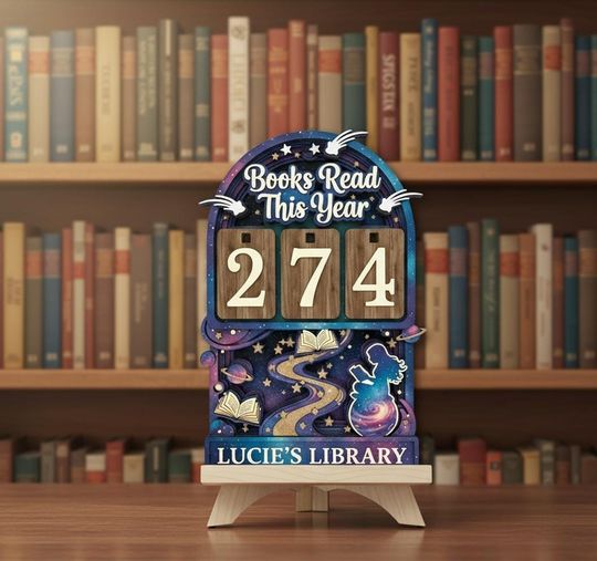 Discover Personalized Galaxy Book Tracker Sign, Personalized Reading Tracker, Books Read Counter, Library Decor, Book Lover Gift, Cosmic Reading Log