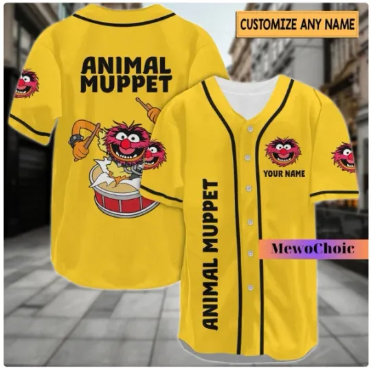 Discover Animal Muppet YELLOW 3D Baseball Jersey Shirt HLLOWEEN GIFT CHRSTMAS GIFT