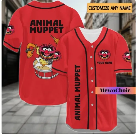 Discover Animal Muppet ORANGE 3D Baseball Jersey Shirt HLLOWEEN GIFT CHRSTMAS GIFT