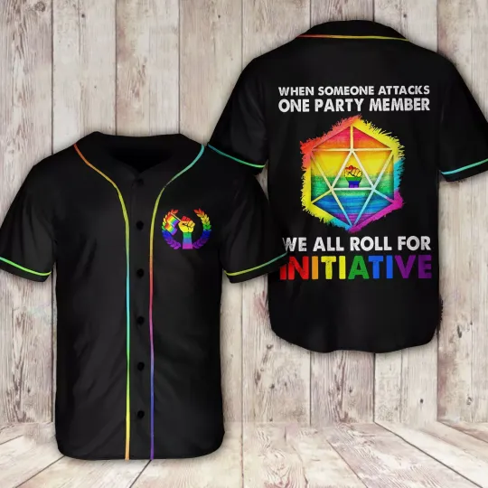 Discover LGBT Pride Love Is Love We All Roll For Initiative 3D Baseball Jersey Shirt
