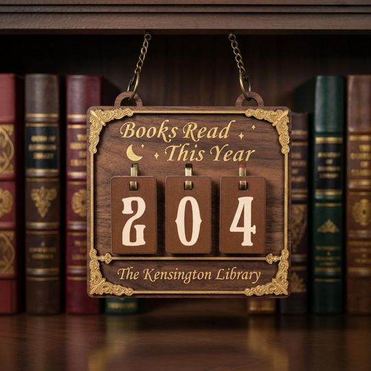 Discover Personalized Classical Reading Tracker, Custom Name Book Tracker Sign, Wood Hanging Book Tracker, Library Bookshelf Decor, Book Lovers Gift