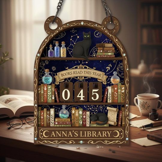 Discover Personalized Books Read Tracker Sign, Books Read This Year Counter, Custom Name Wooden Sign, Library Decor Gift for Book Lovers, Reader Gift