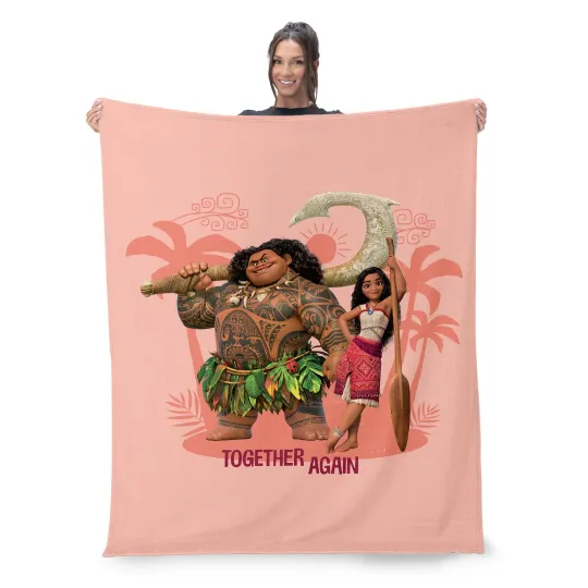 Discover Disney Moana 2 Together Again Disneyland Christmas Holiday Fleece Blanket