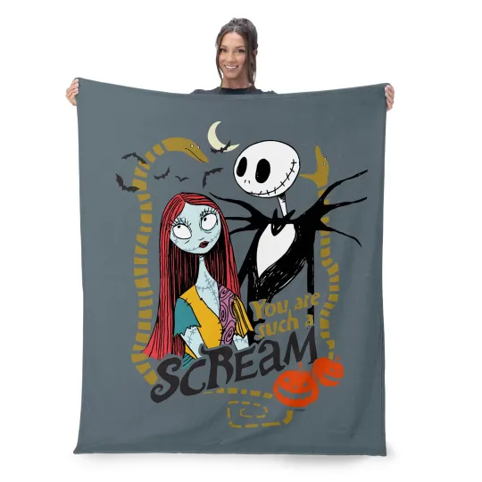 Discover Disney Nightmare Before Such Scream Disneyland Christmas Holiday Fleece Blanket