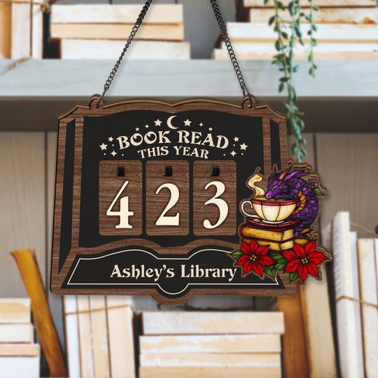 Discover Personalized Dragon Books Read Tracker, Books Read This Year, Bookshelf Counter, Bookish Decor, Bookish Gift