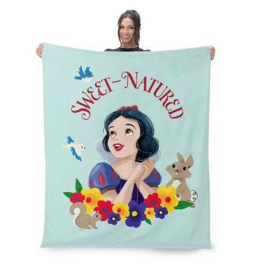Discover Disney Snow White Sweet Natured Disneyland Christmas Holiday Fleece Blanket