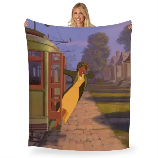 Discover Disney Princesses Bayou Beauty Disneyland Christmas Holiday Fleece Blanket