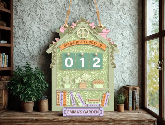 Discover Personalized Books Read Tracker Wall Sign | Cottagecore Garden Book Nook Decor | Reading Lover Gift
