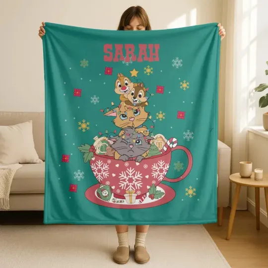 Discover Personalized Disney Cats Character Group Kitten Friends Cozy Fleece Blanket