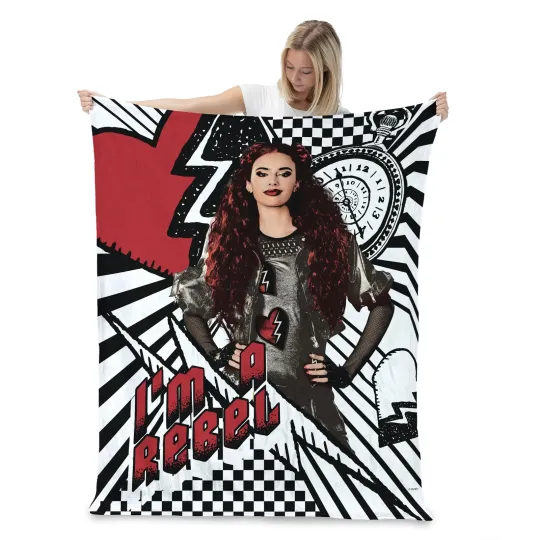 Discover Disney Descendants 4 I'm A Rebel Disneyland Christmas Holiday Fleece Blanket