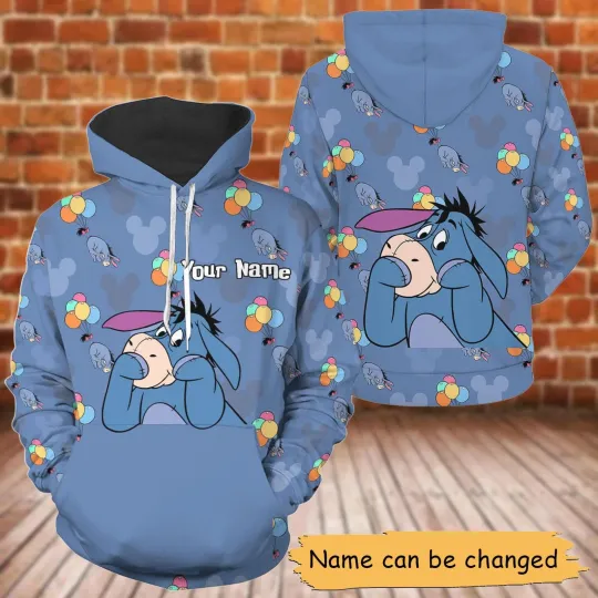 Discover Custom Eeyore Winnie The Pooh 3D Hoodie for Men and Women