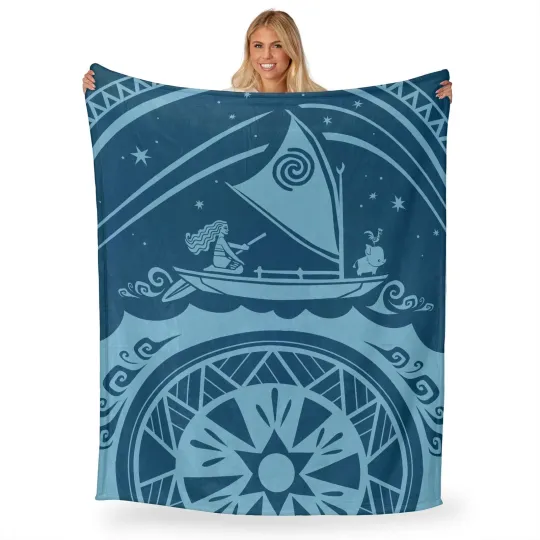 Discover Disney Moana Star Gazer Disneyland Christmas Holiday Fleece Blanket
