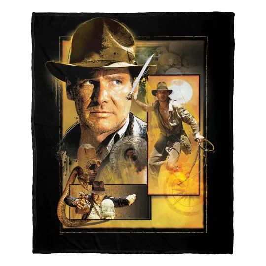 Discover Disney Indiana Jones Adventurous Disneyland Christmas Holiday Fleece Blanket