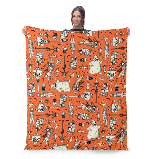 Discover Disney Nightmare Before Nightmare Disneyland Christmas Holiday Fleece Blanket