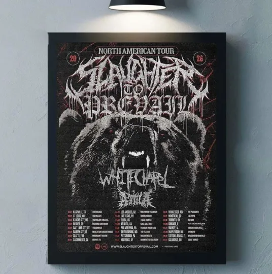 Slaughter To Prevail North America 2026 Tour Schedule Dates Home Decor Poster
