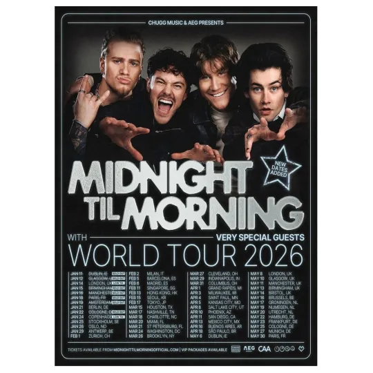 Discover Midnight Til Morning World Tour 2026 Concert Dates Poster