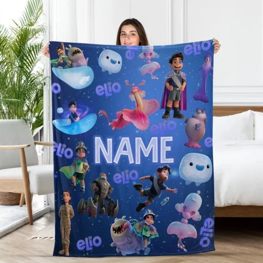 Discover Personalized Disney Elio Alien Boy Disneyland 2025 Cozy Fleece Blanket