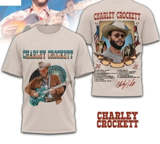 Discover Charley Crockett 2026 New Tour T-Shirt 3D Gift For Fan