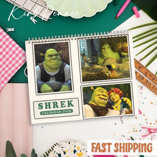Discover Shrek Calendar, Funny Movie Calendar 2026, Calendar Size 8.5" x 11"