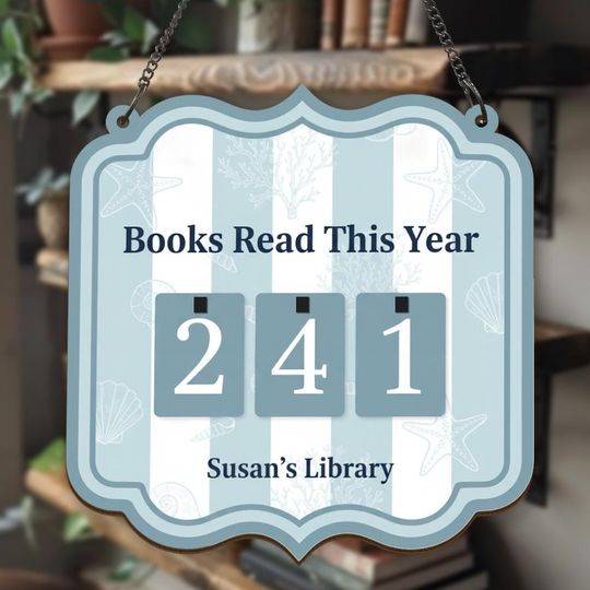 Discover Personalized Book Tracker Sign, Coquette Style Books Read This Year Counter for Readers, Custom Library Reading Record Sign for Book Lovers
