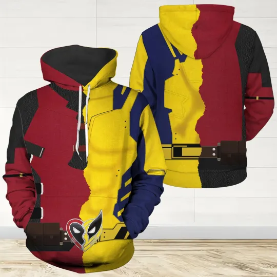 Deadpool And Wolverine Costume 3D Hoodie for Men and Women