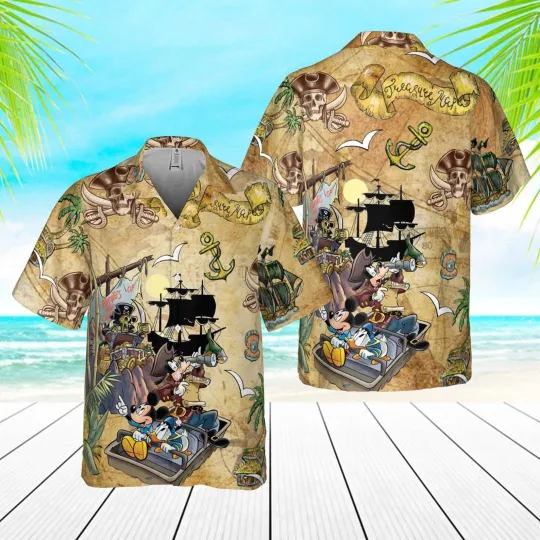 Discover Pirated of the Caribbean Mickey and Friends Hawaiian Shirt