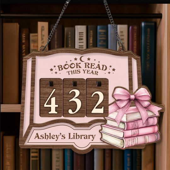 Discover Personalized Book Read Tracker, Personalized Book Lover Gift, Reading Tracker,Library Decor, Books Read This Year Counter,Reading Lover Gift