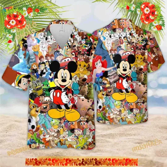 Discover Disney Mickey Mouse Hawaiian Shirt, Mickey Beach Button Shirt