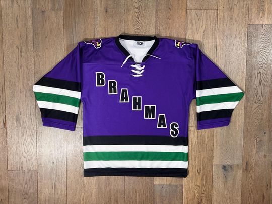 Discover Fort Worth Brahmas CHL WPHL Purple Hockey Authentic Jersey NHL Defunct Texas O.T