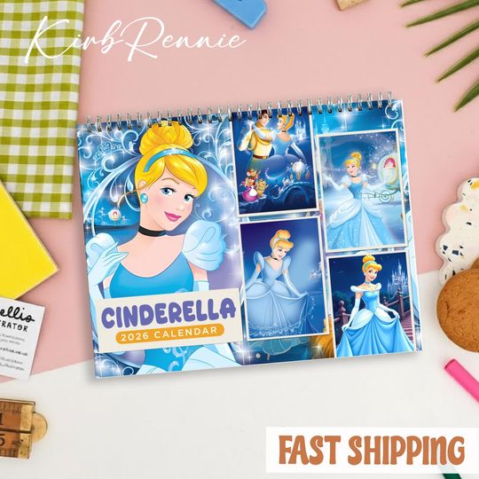 Discover Cinde Disney Calendar 2026, Disney Calendar, Gift For Fan Size 8.5" x 11"