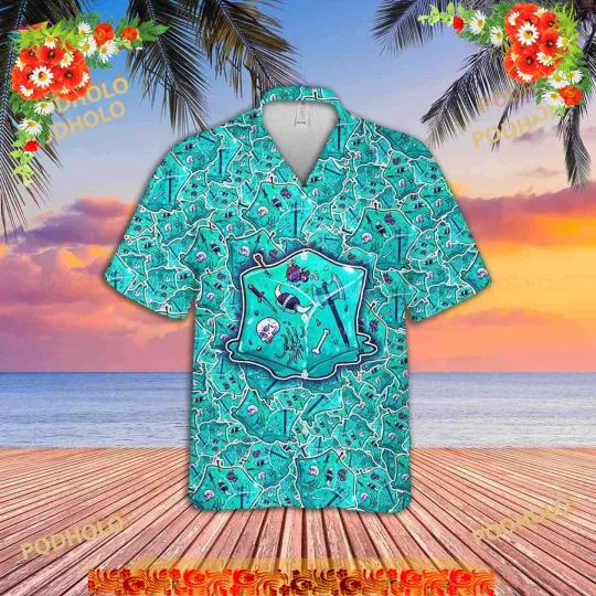 Discover Gelatinous Cube Hawaiian Shirt D&D Button Up Shirt Hawaii Vacation Shirt