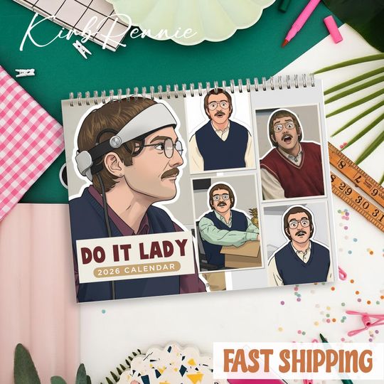 Discover Do it Lady Cartoon Calendar 2026, Do it Lady Cartoon Wall Calendar, Funny Movie Calendar 2026 Size 8.5" x 11"