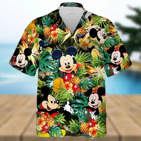 Discover Mickey Mouse Disney Pineapple Hibiscus Hawaiian Shirt