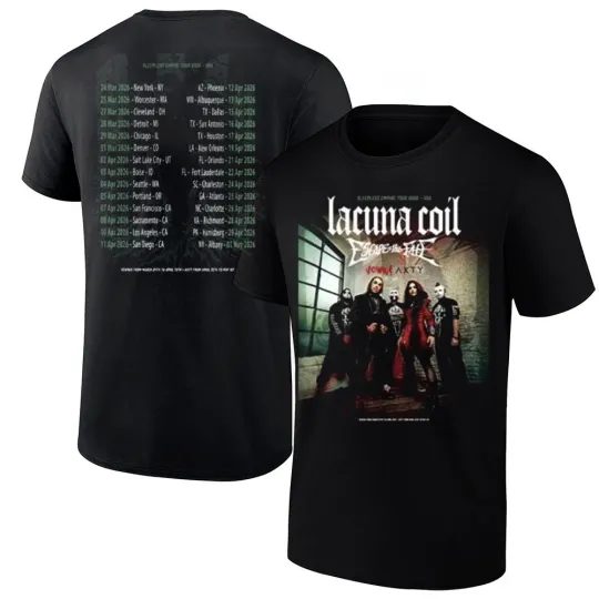 Discover Lacuna Coil The Sleepless Empire Tour 2026 North America 3D POLYESTER Shirt