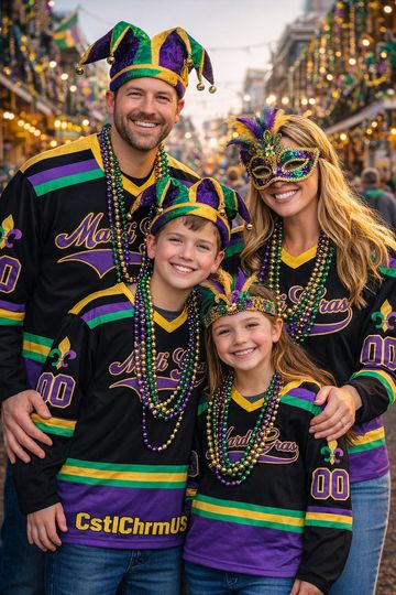 Personalized Mardi Gras Hockey Jersey, Custom Name Mardi Gras Hockey Jersey, Hockey Jersey Uniform For Hockey Fans, Mardi Gras Outfit