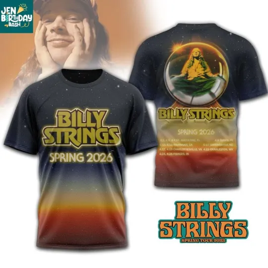 Discover Billy Strings Spring USA 2026 Tour Special Edition 3D T-Shirt Gift For Men Women