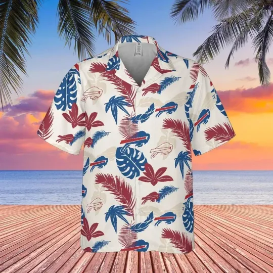Discover Buffalo Football Team Billss Hawaiian Button Down Shirt Unisex Adults S-5XL