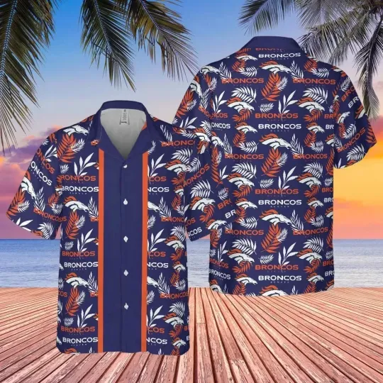 Discover Denver Football Team Broncoss Hawaiian Button Down Shirt Unisex Adults S-5XL