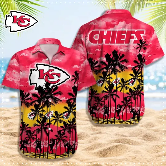 Discover Kansas City Football Team Chiefss Hawaiian Button Down Shirt Unisex Adults S-5XL