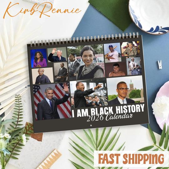 Discover Black History 2026 Calendar, Black History Monthly Wall Calendar, 2026 Black History Calendar Size 8.5" x 11"