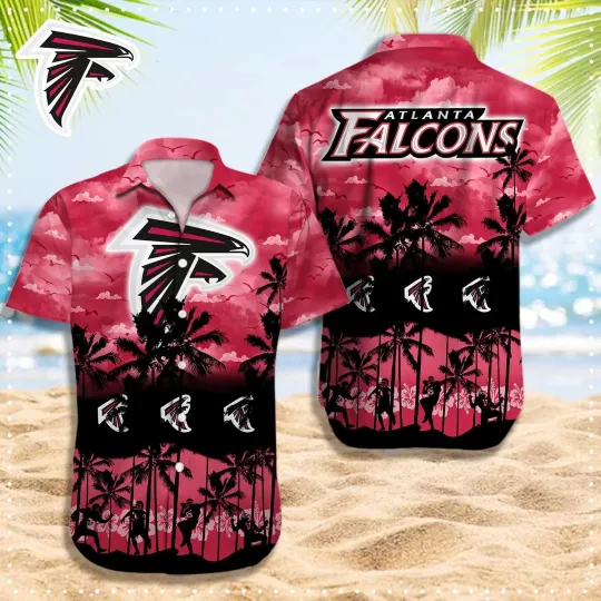 Discover Atlanta Football Team Falconss Hawaiian Button Down Shirt Unisex Adults S-5XL