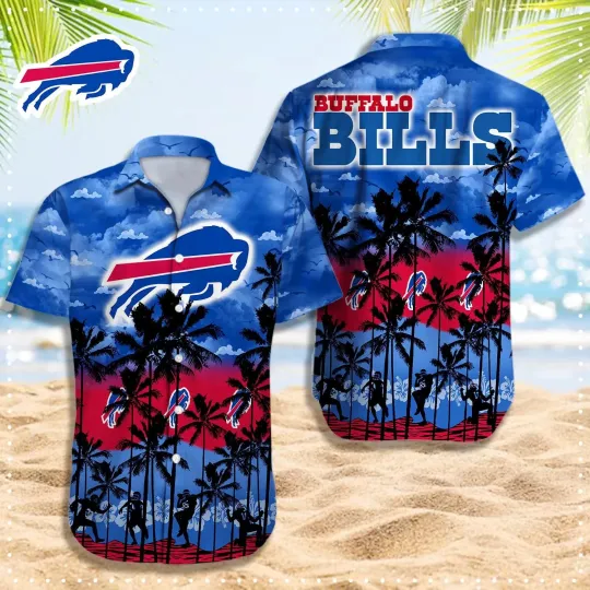 Discover Buffalo Football Team Billss Hawaiian Button Down Shirt Unisex Adults S-5XL