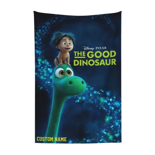 Discover Personalized The Good Dinosaur Fleece, Custom Name Cute Disney Fleece Blanket