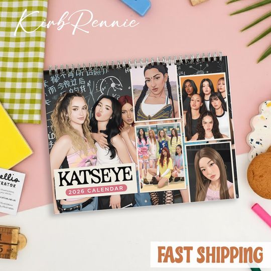 Discover KATSEYE 2026 Wall Calendar, 2026 Monthly Planner. Kpop Merchandise. Room and office decor Size 8.5" x 11"