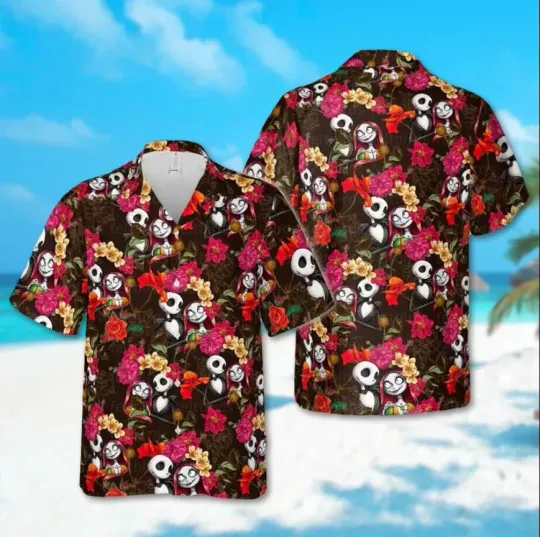 Jack Skellington & Sally Halloween Hawaiian Shirt for Men and Women
