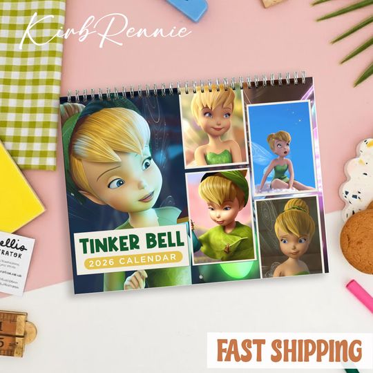 Discover Tinkerbell Disney Calendar, Wall Calendar 2026, Disney Calendar, Gift For Fan