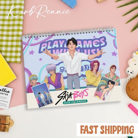 Sajaboys Kpop Demon Hunters Cartoon Calendar, Wall Calendar 2026, Kpop Fan Gift