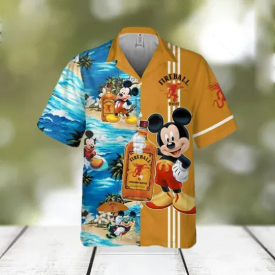 Discover Fireball Mickey Mouse Hawaiian Shirt Summer Gift For Friends