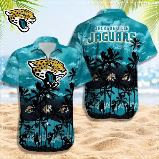 Discover Jacksonville Football Team Jaguarss Hawaiian Button Down Shirt Unisex Adults